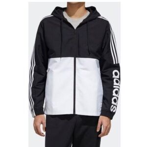 Adidas Men's Black and White Windbreaker
